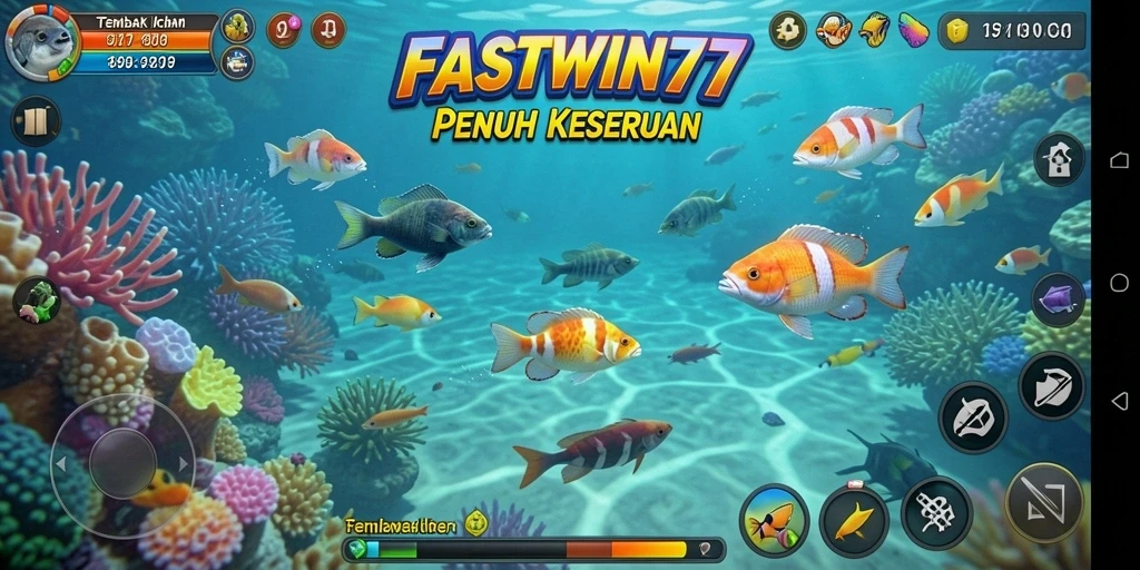 Tangkapan layar gameplay menyerang ikan dalam FASTWIN77.