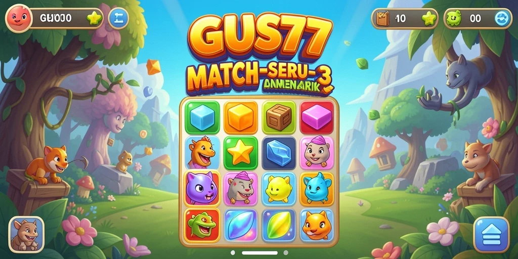 Tampilan gameplay Match-3 yang mengasyikkan di GUS77.