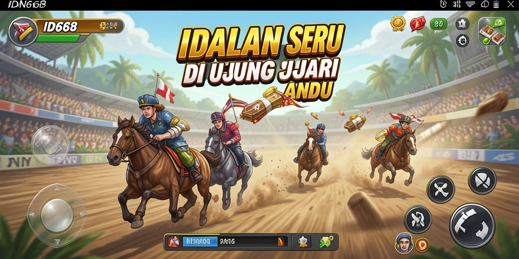 Screenshot gameplay IDN668 menampilkan aksi balapan yang mendebarkan.