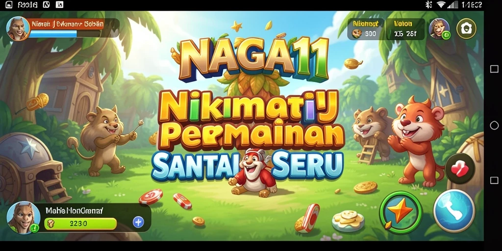 Tampilan gameplay NAGA11 dengan grafis cerah dan menarik.