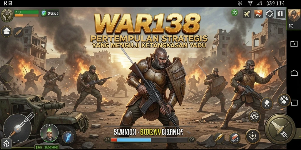 Tampilan gameplay strategy yang menegangkan dan penuh aksi.